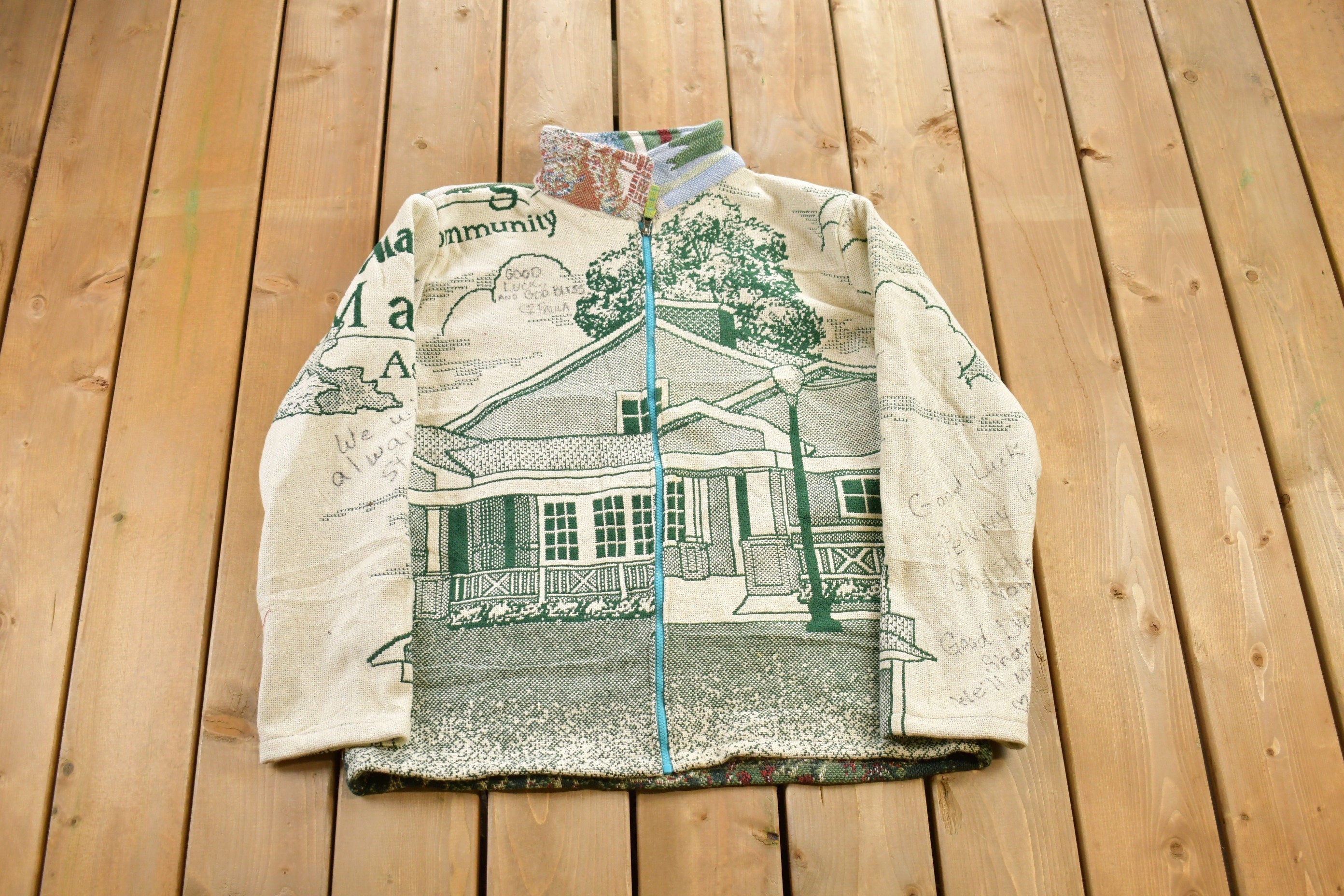 Vintage 1990s Outerbanks Themed Quilt Jacket