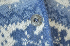Vintage 1990s Alps Button up AOP Knit Abstract Pattern Button Up Collared Sweater
