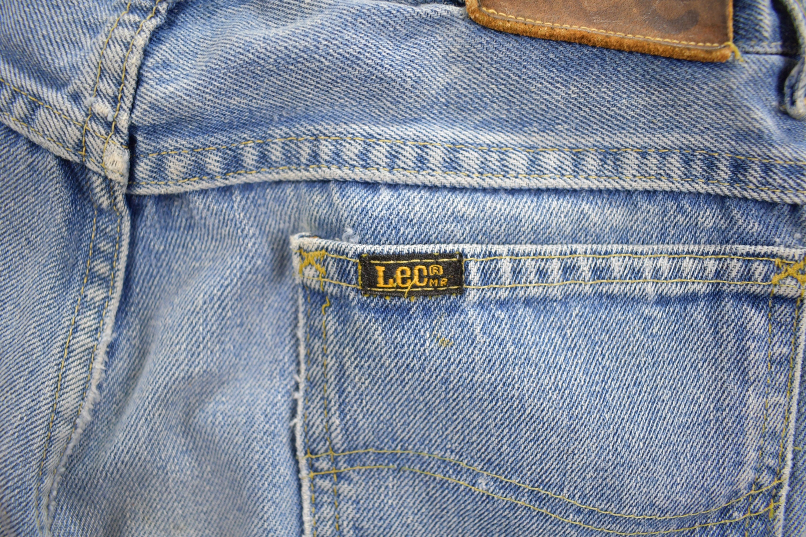 Vintage 1990s Lee Jeans Size 28 x 31.5 Distressed Patchwork