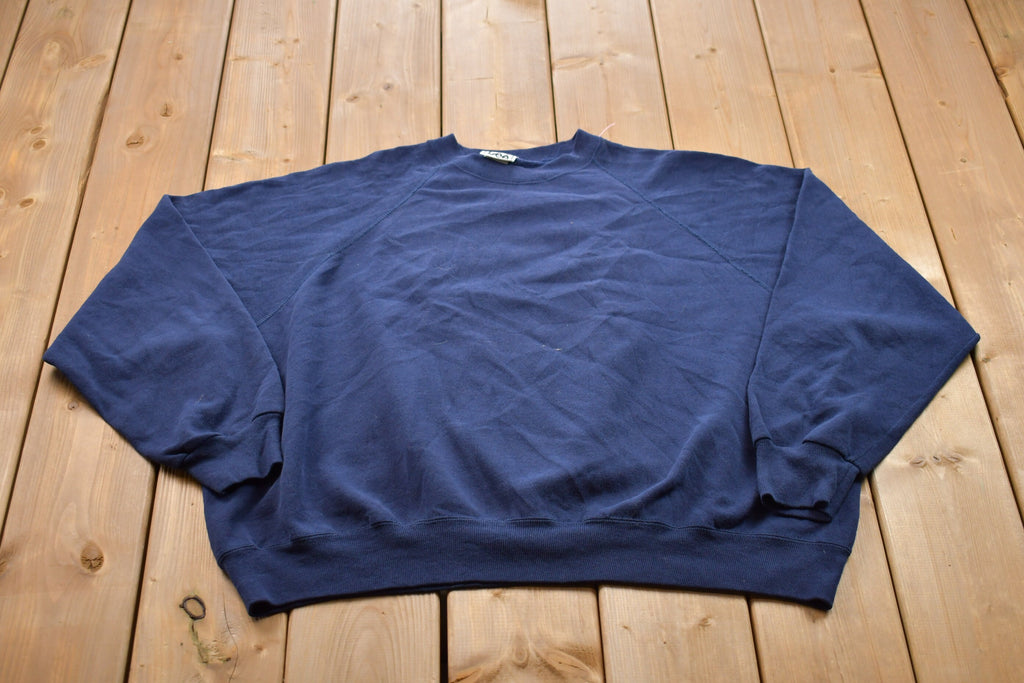 Vintage 1990s Lee Blank Navy Blue Crewneck Sweatshirt