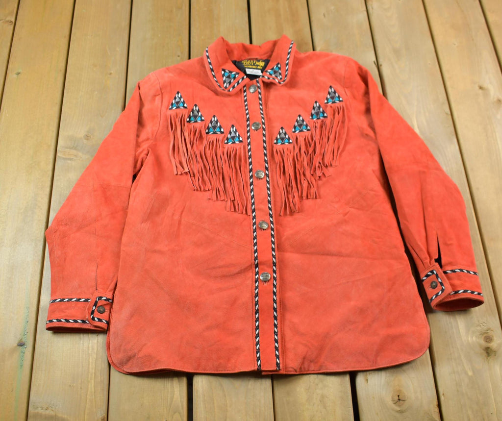 Vintage 80's Bob Mackie Western Button Up Suede Shirt