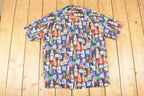 Vintage 1990s Deadstock Pacific Legend Abstract Bottles Button Up Shirt Men's L