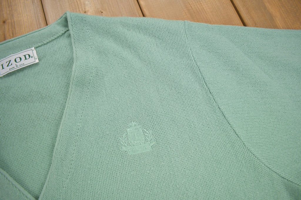 Vintage 1980s IZOD Knit Cardigan Sweater