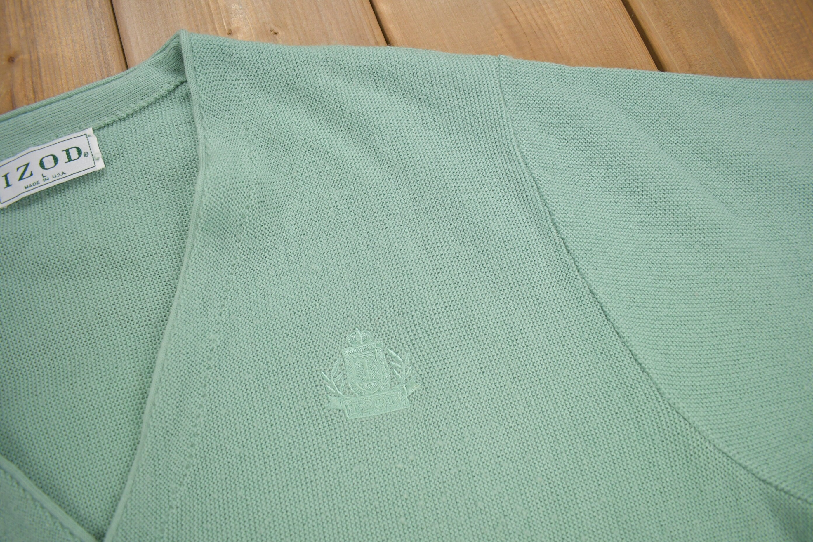 Vintage 1980s IZOD Knit Cardigan Sweater