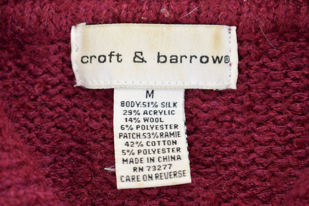 Vintage 1990s Croft & Barrow Zip Up Knit Sweatshirt /