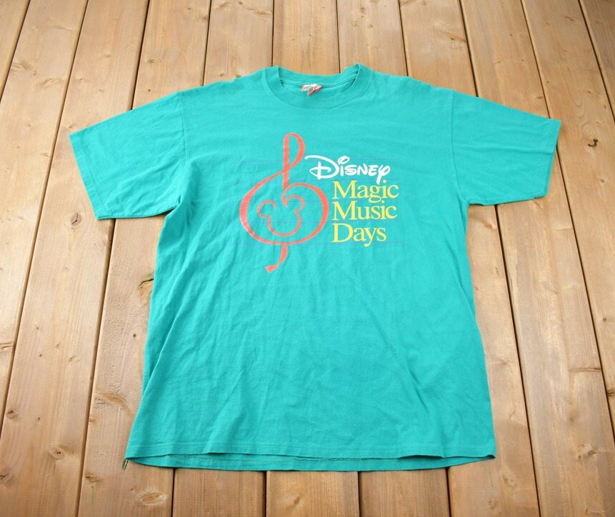 Vintage 1990s Disney Magic Music Days Graphic T-Shirt Made In USA One Size
