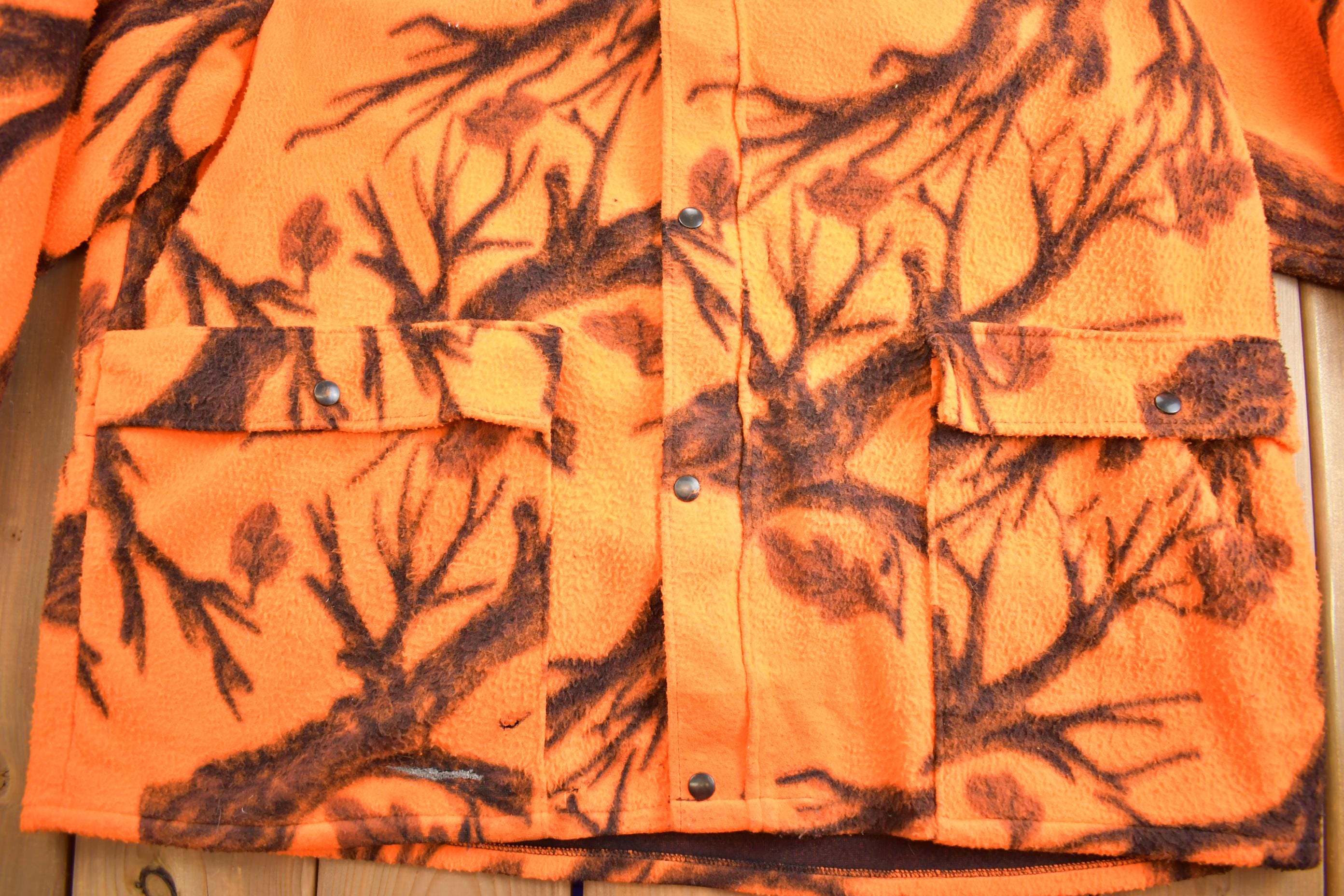 Vintage 1980s Whitewater Outdoors Hunting Fleece Button Up Sweater