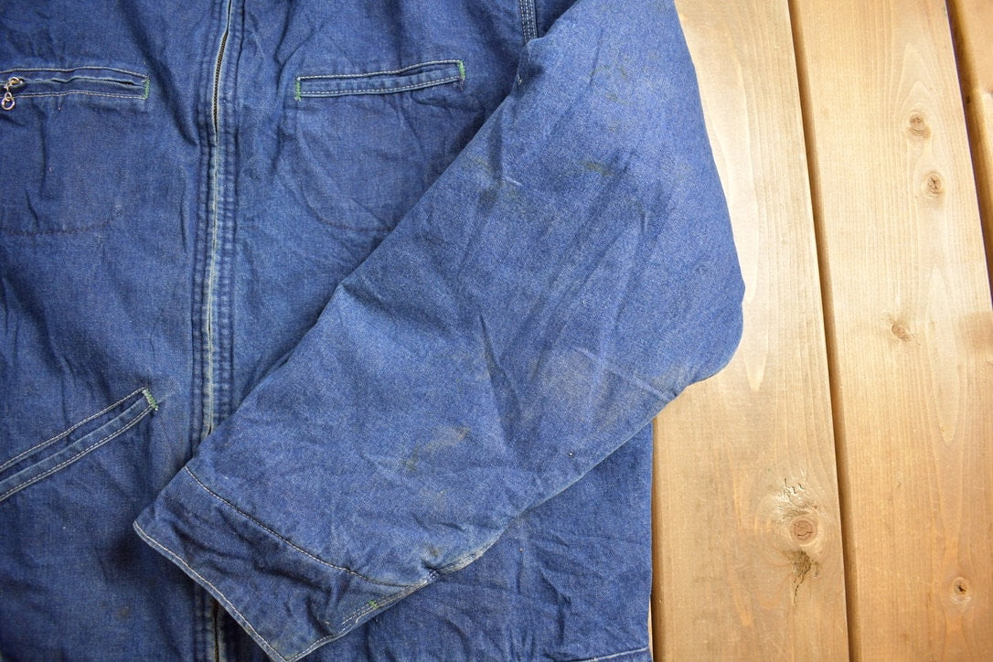 Vintage 1980s Osh Kosh Quilt Lined Denim Jean Jacket