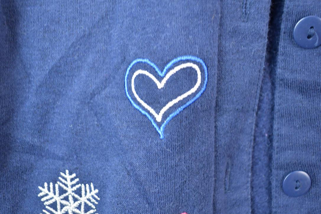 Vintage 1990s Snow Angel Full Button Down Cute Crewneck Sweater