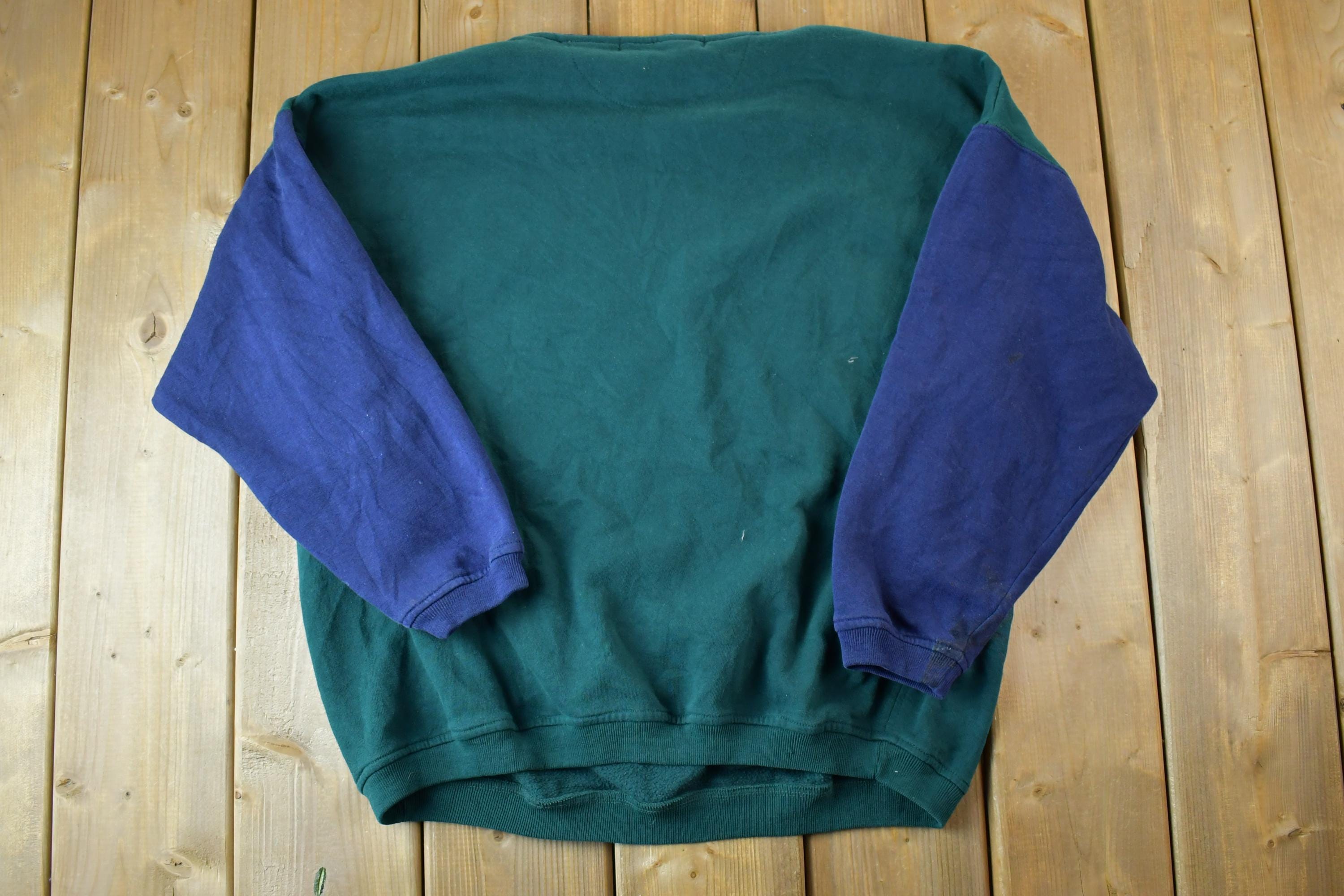 Vintage 1990s Paris Sport Club Plaid Letter Crewneck Sweatshirt