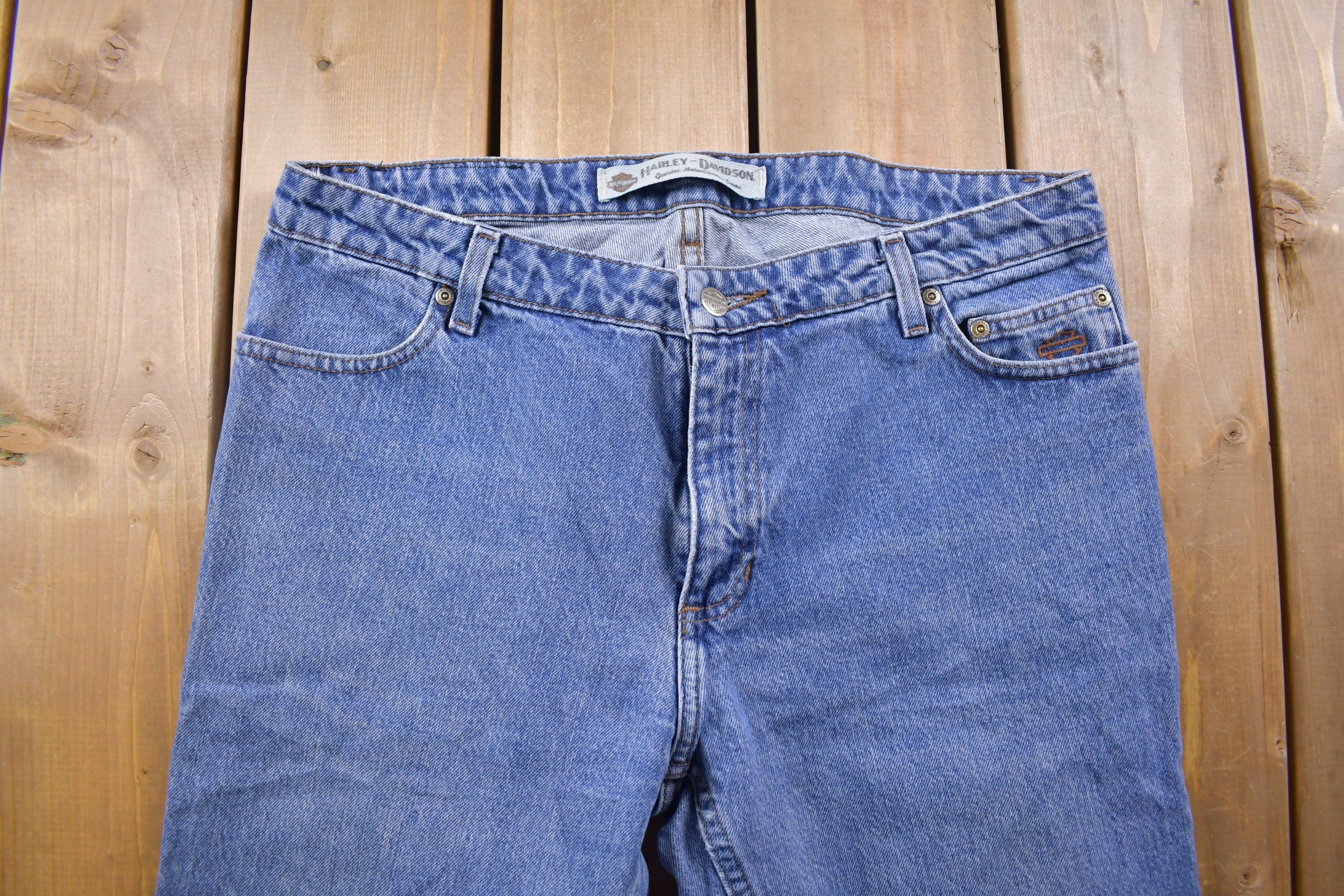 Vintage 1990's Harley Davidson Blue Jeans 34 x 32
