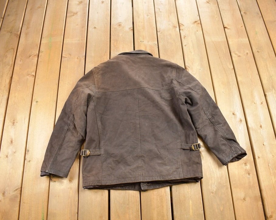 Vintage 1980s Select Clothing Waxed Leather Jacket