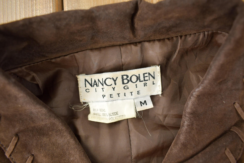 Vintage 1990s Nancy Bolen City Girl Petite Suede Fringe Jacket