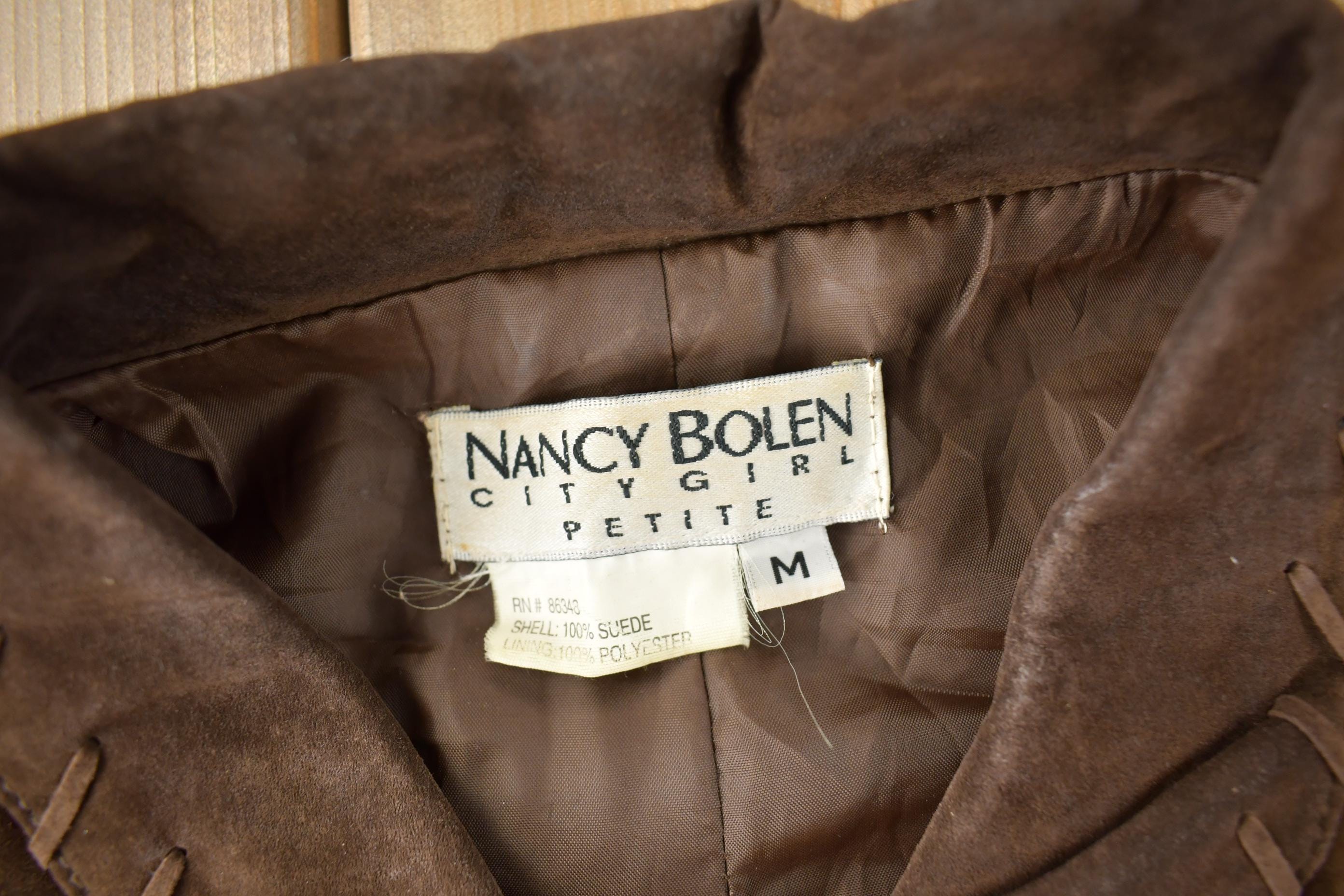 Vintage 1990s Nancy Bolen City Girl Petite Suede Fringe Jacket