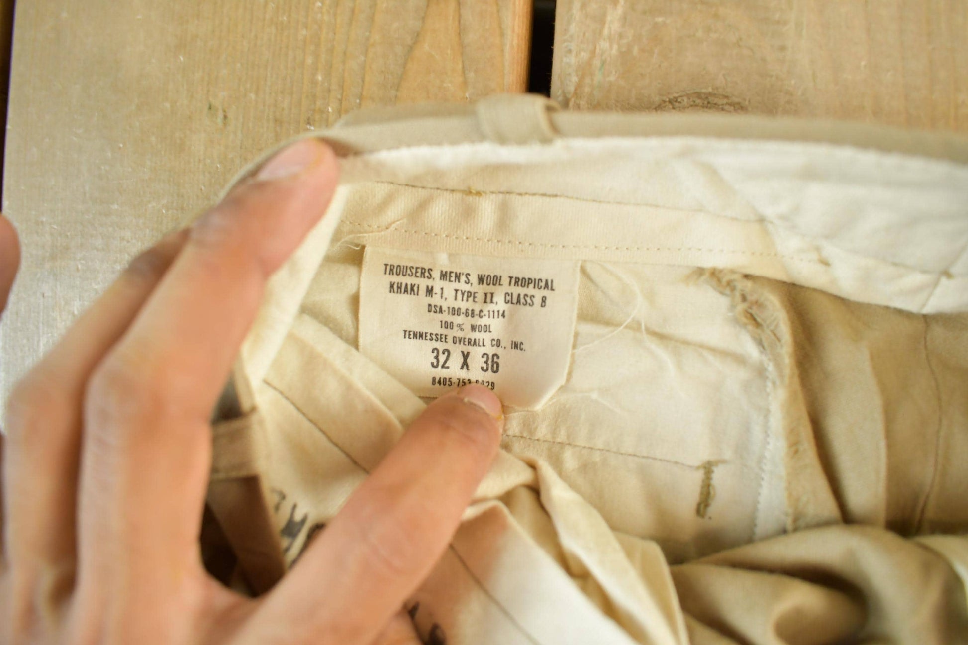 Vintage 1968 Army Tropical Wool Khaki Pants Size 30 x 31
