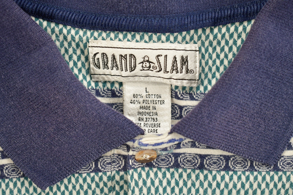 Vintage 1990s Grand Slam Patterned Button Up Collar Pocket Shirt