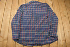 Vintage 1990s Berne Apparel Blue Plaid Flannel Button Up Shirt Vintage Flannel