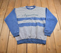 Vintage 1990s Aqualine Striped Nautical Crewneck Sweatshirt Made In USA