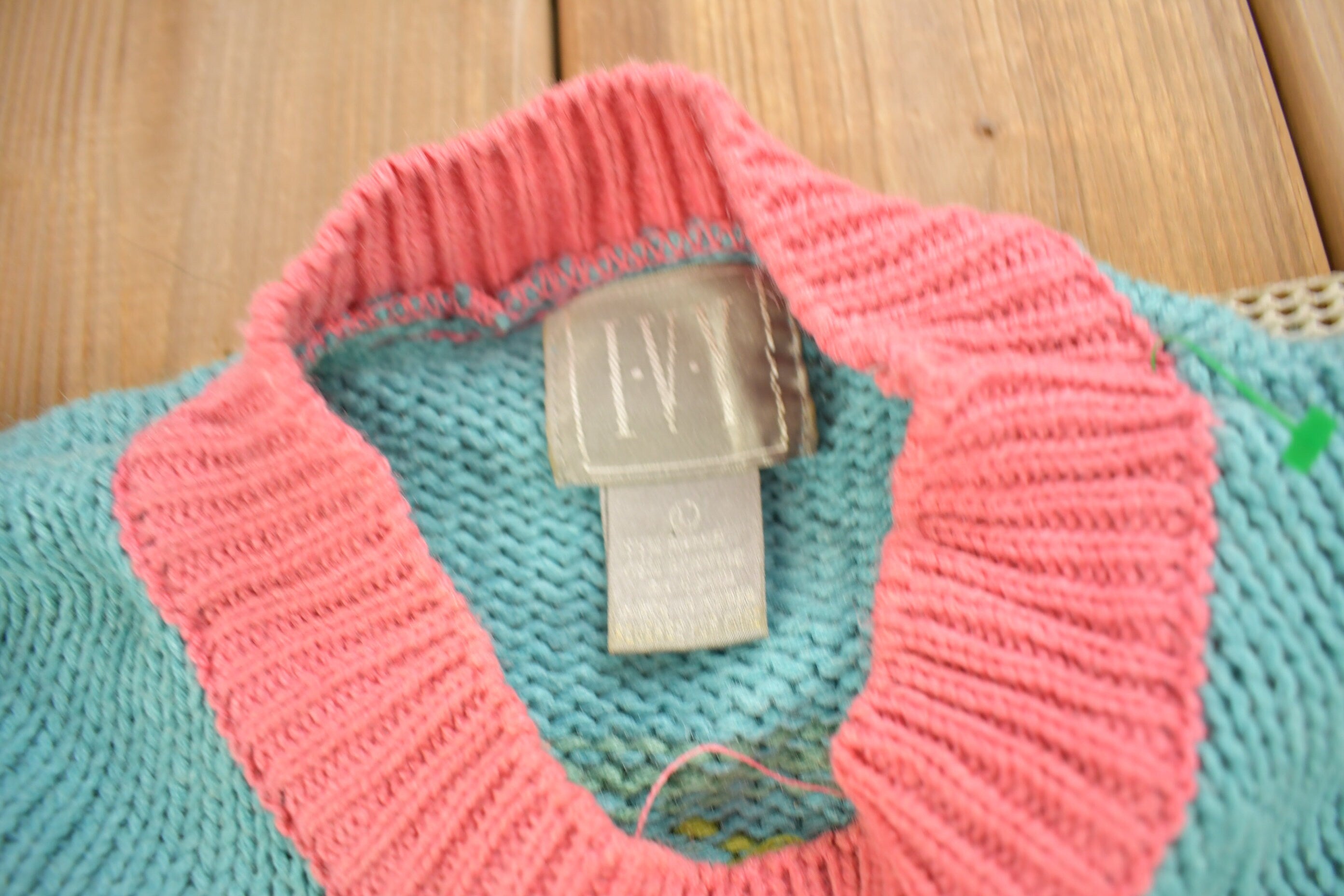 Vintage 1990s IVY Women's 3D Colored Cable Knit Crewneck Sweater  Vintage 90s Crewneck  Abstract Patterns  Pastel  Streetwear