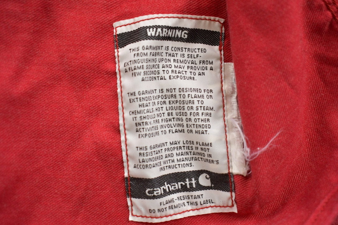 Vintage 1990s Flame Resistant Carhartt Blank Button Up Shirt