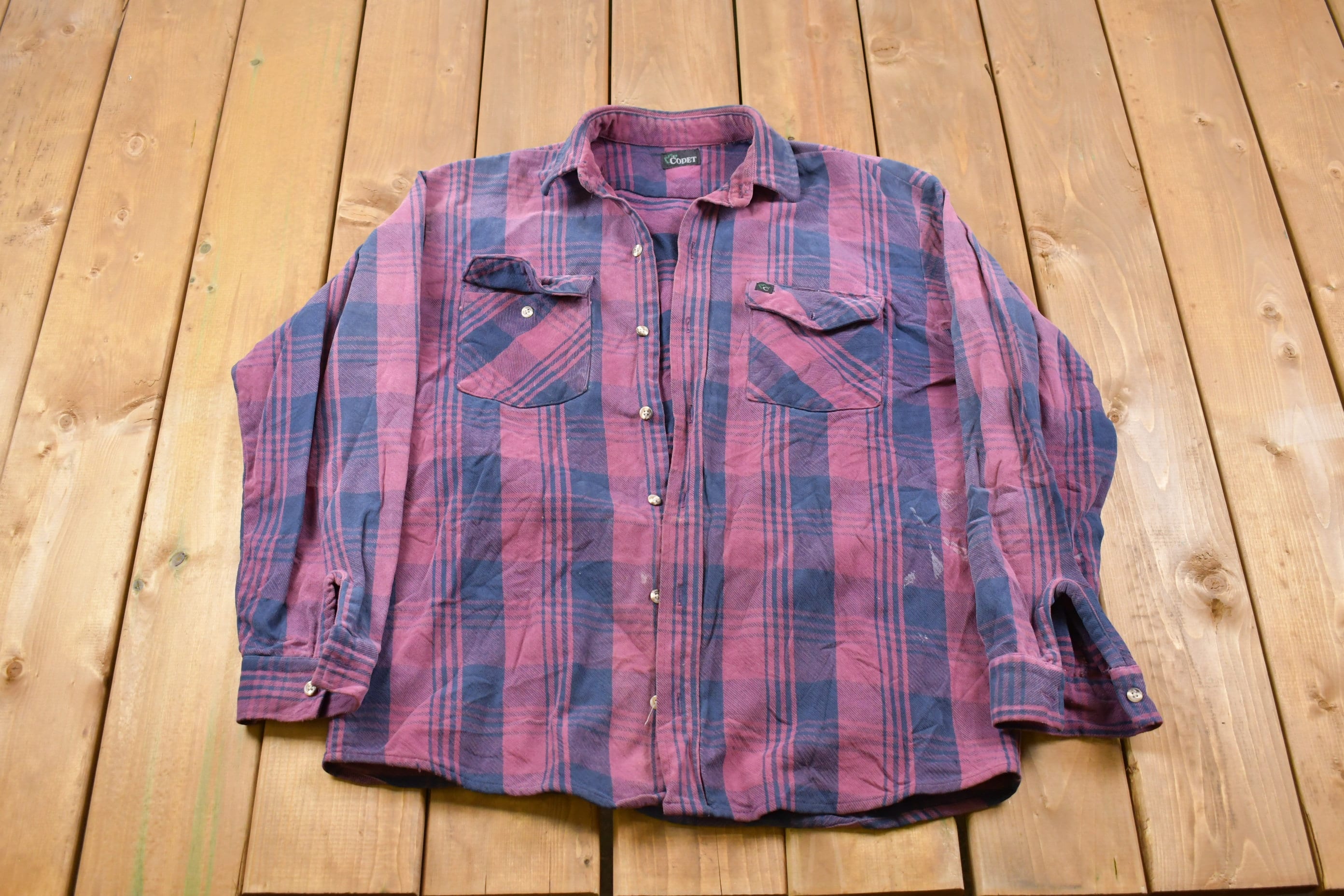 Vintage 1990s Codet Plaid Button Up Shirt