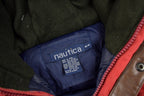 Vintage 1990s Nautica Puffer Jacket With Leather Trim Size M