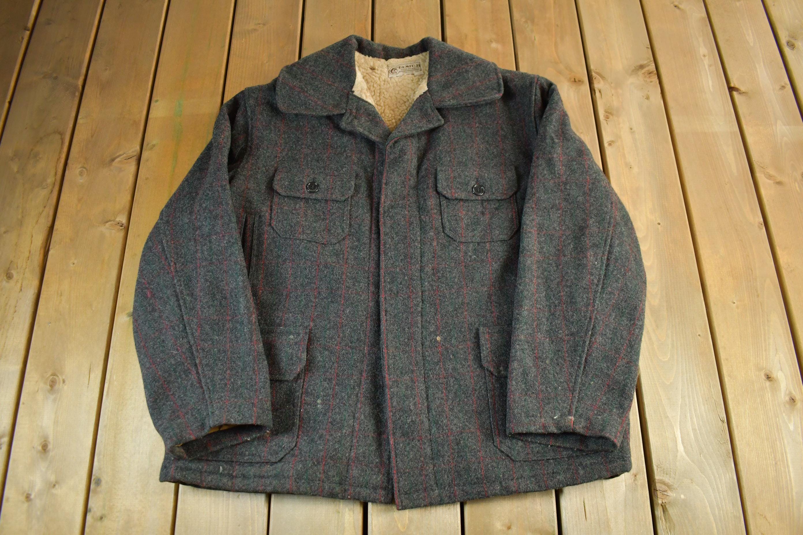 Vintage 1970s Bemidji Woolen Mills Sherpa Lined Wool Jacket Men's XL