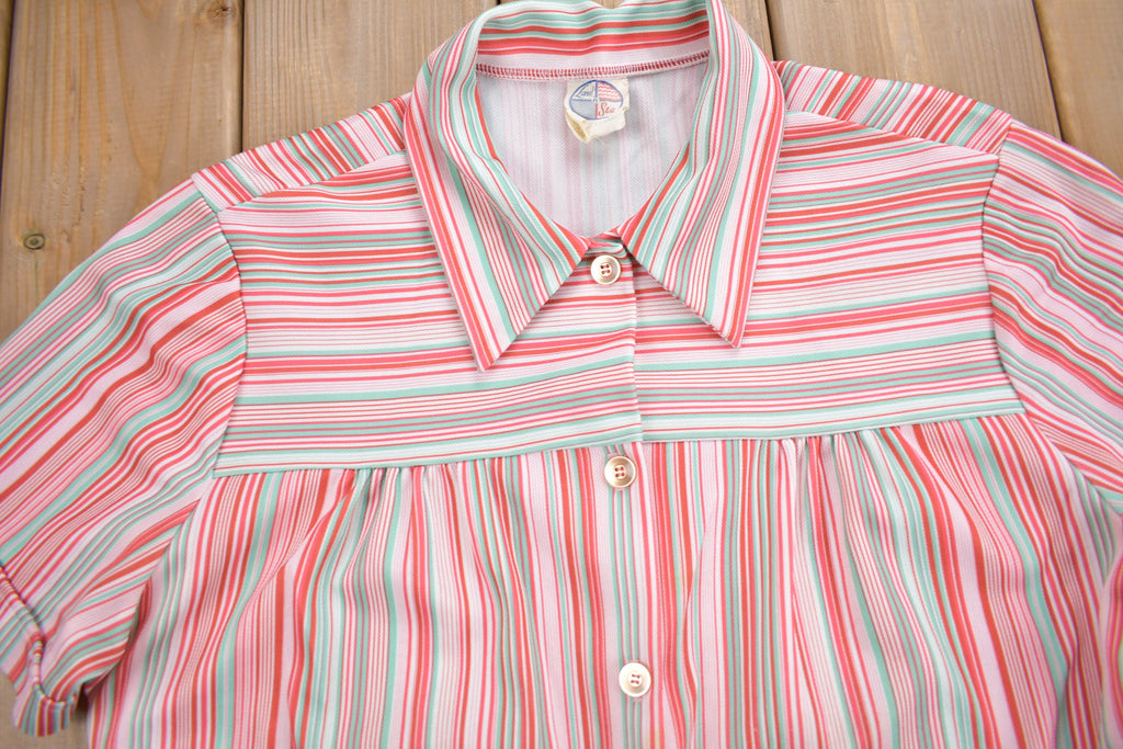 Vintage 1980s Land 'N Sea Striped Button Up Shirt