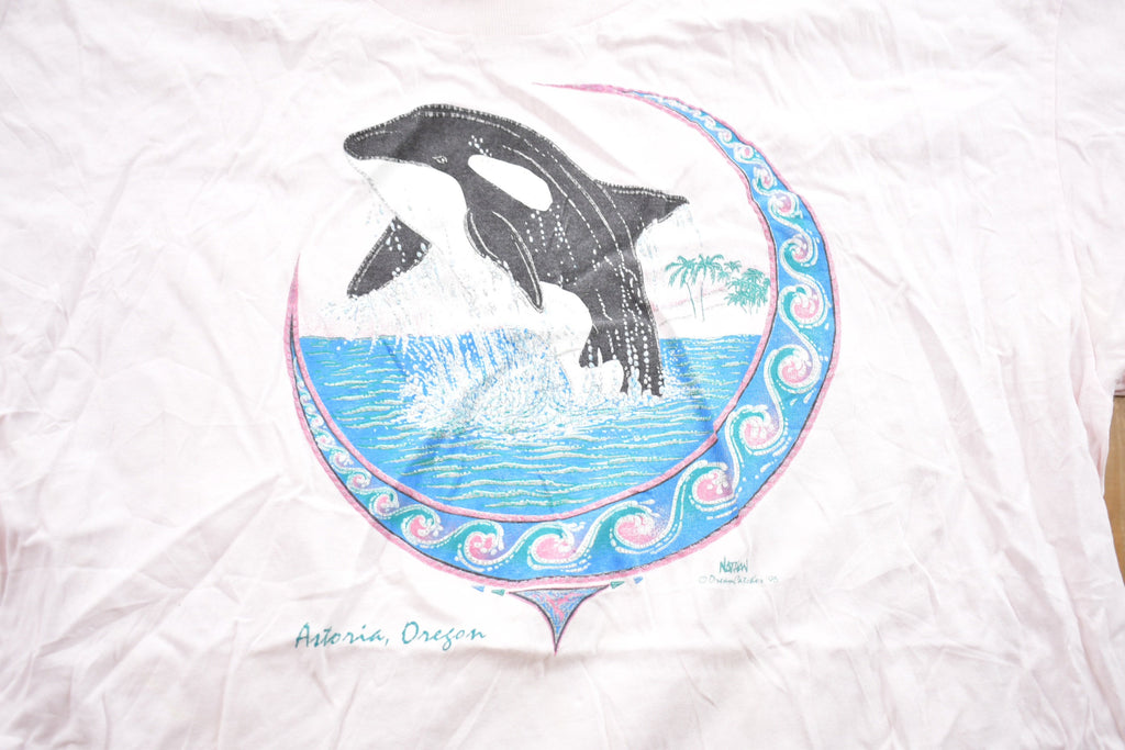 Vintage 1995 Oregon Whale Graphic T-Shirt