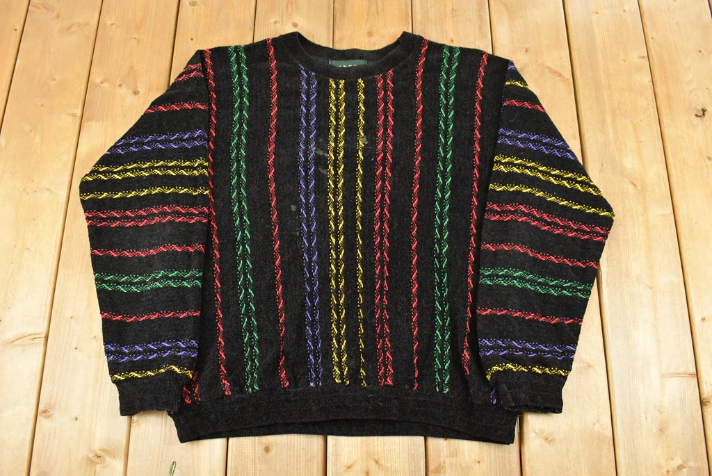 Vintage 1990s Tundra Canada Knit Abstract Pattern Crewneck Sweater Mens Large