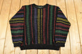 Vintage 1990s Tundra Canada Knit Abstract Pattern Crewneck Sweater Mens Large