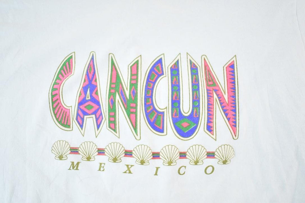 Vintage 1990s Cancun Mexico Souvenir T-Shirt Mens L