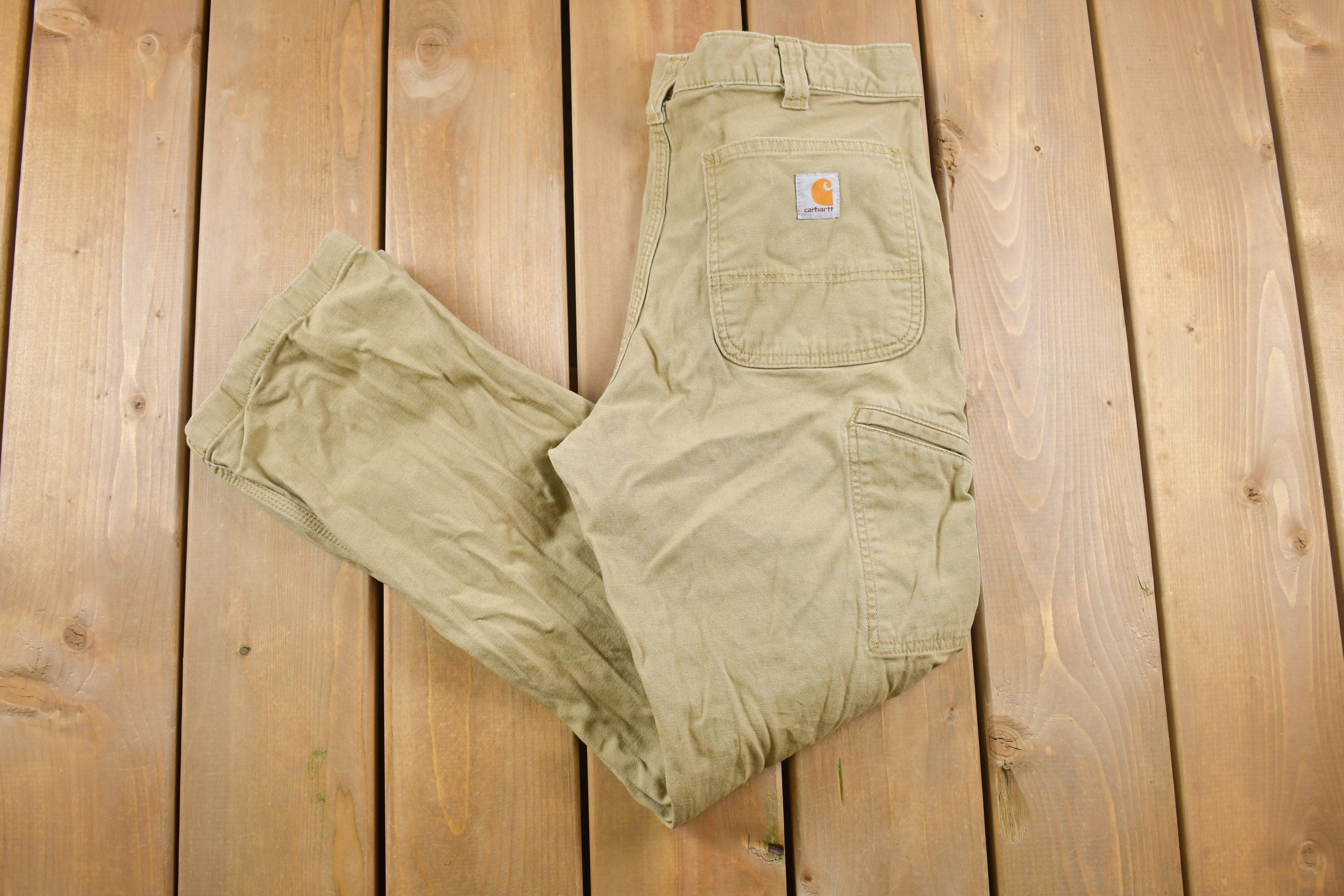Vintage Y2K Carhartt Relaxed Fit Beige Pants Size 32 x 30