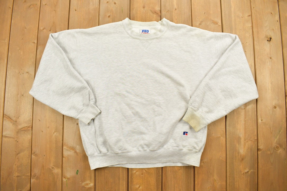 Vintage 1990s Russell Athletics Blank Grey Crewneck Sweatshirt