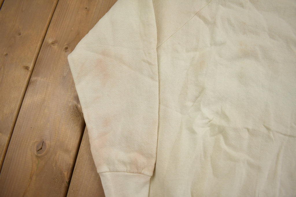 Vintage 1990s Blank Beige Crewneck Sweatshirt /