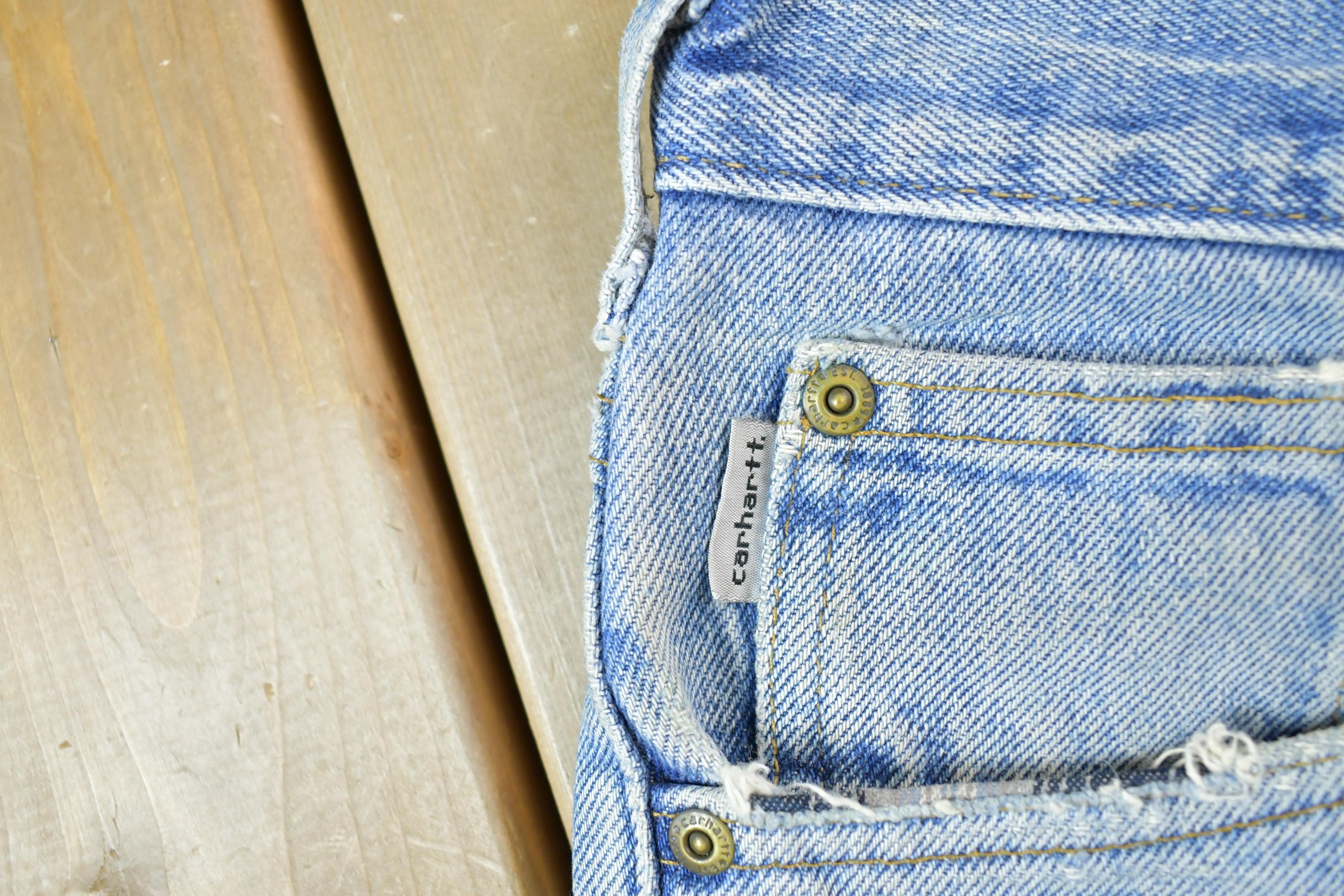 Vintage 1990s Carhartt Lined Denim Work Jeans Size 36 x 30