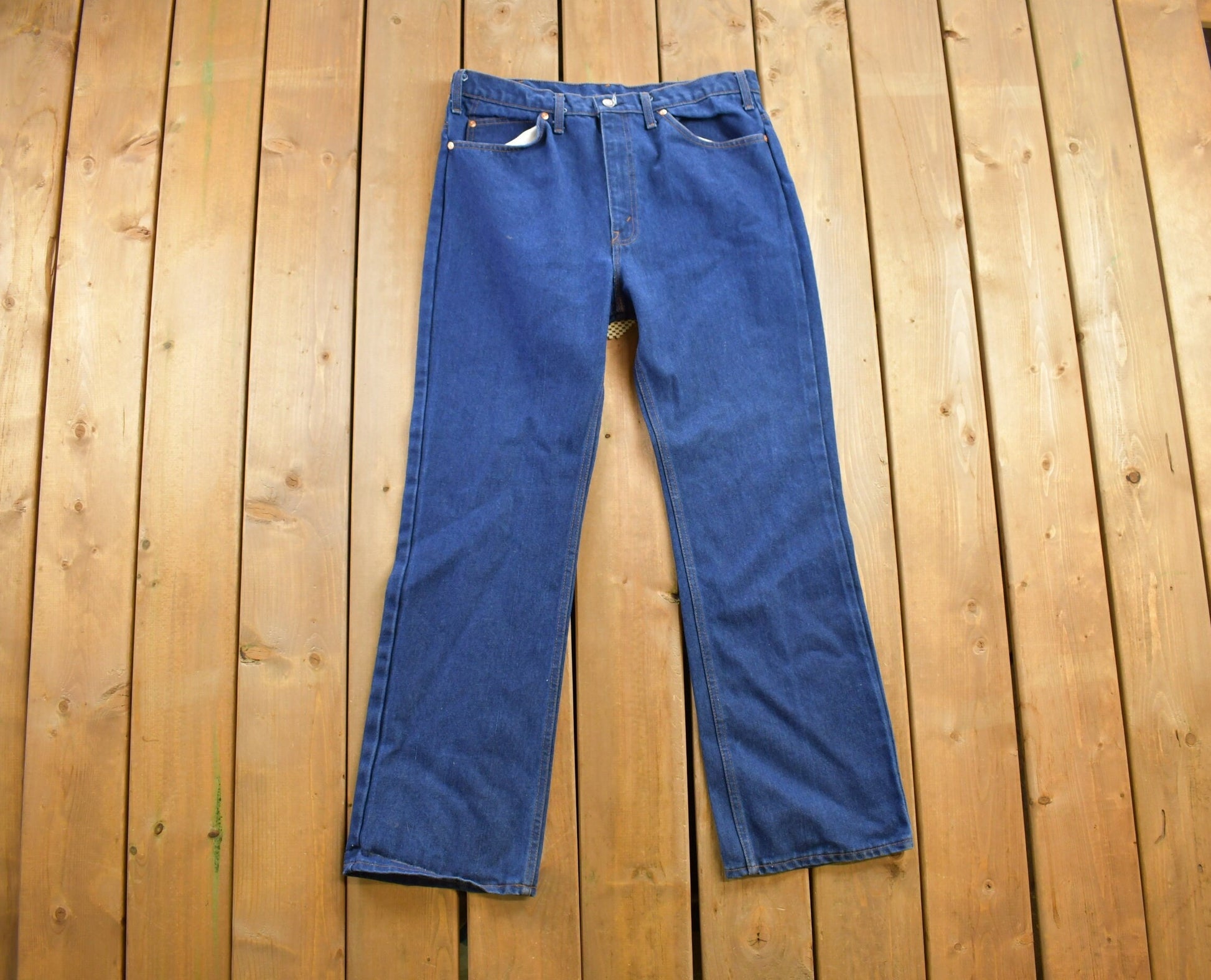 Vintage 1970s 'Plain Pockets' Denim Jeans Size 34x29