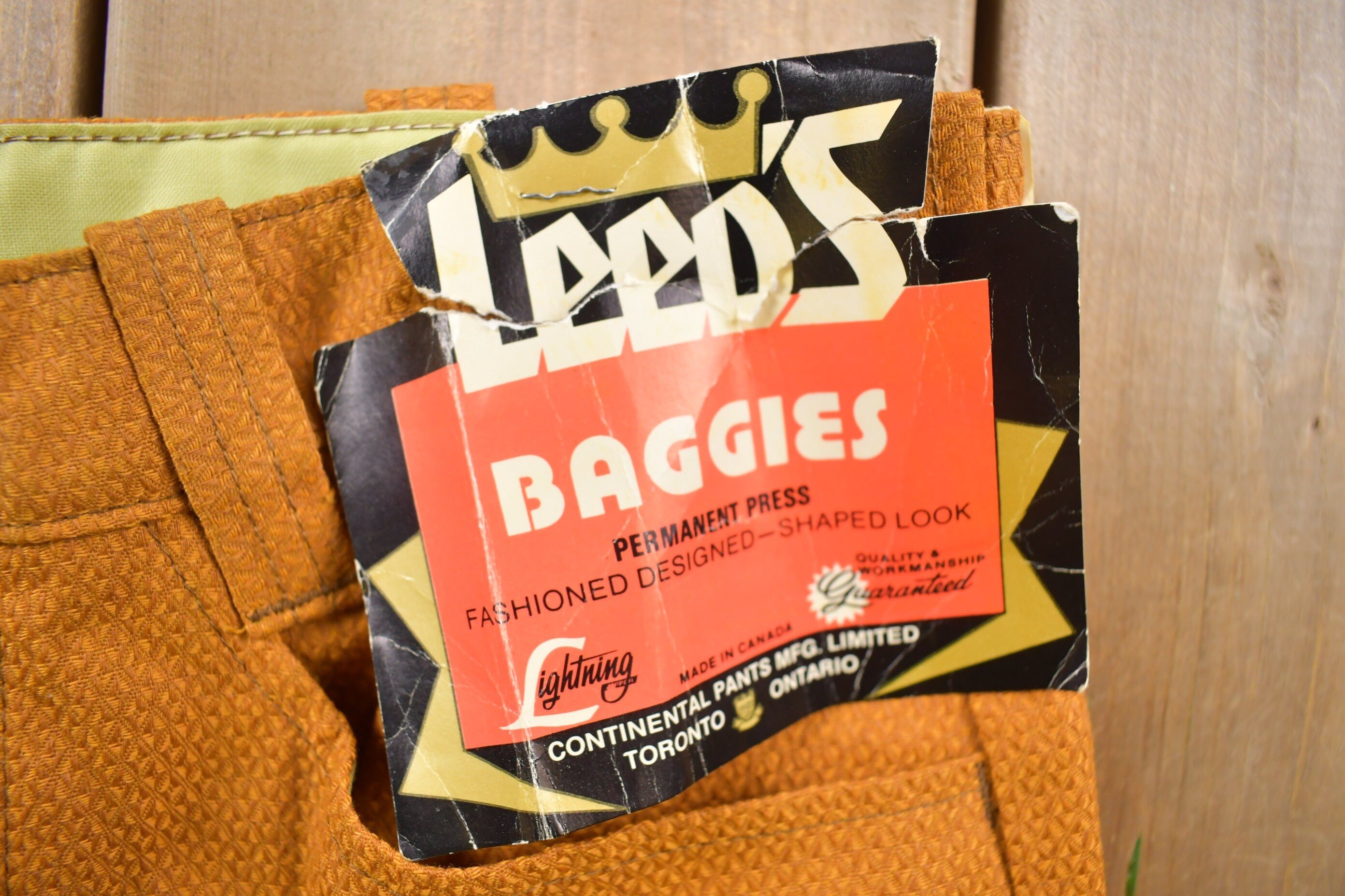 Vintage Deadstock 1970s Leeds Hot-Set Flared Trousers Size 30 x 36