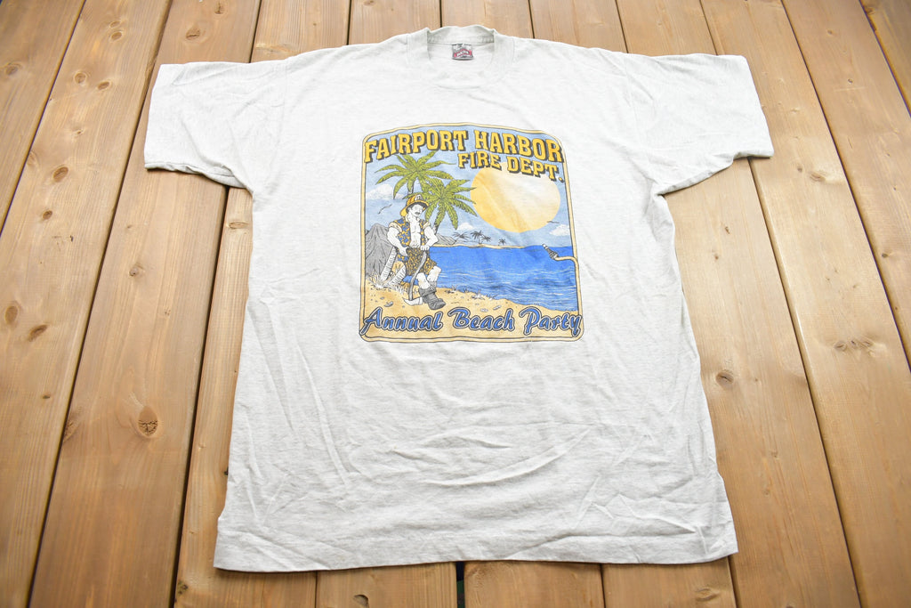 Vintage 1990s Fairpoint Harbor Beach Party Graphic T Shirt