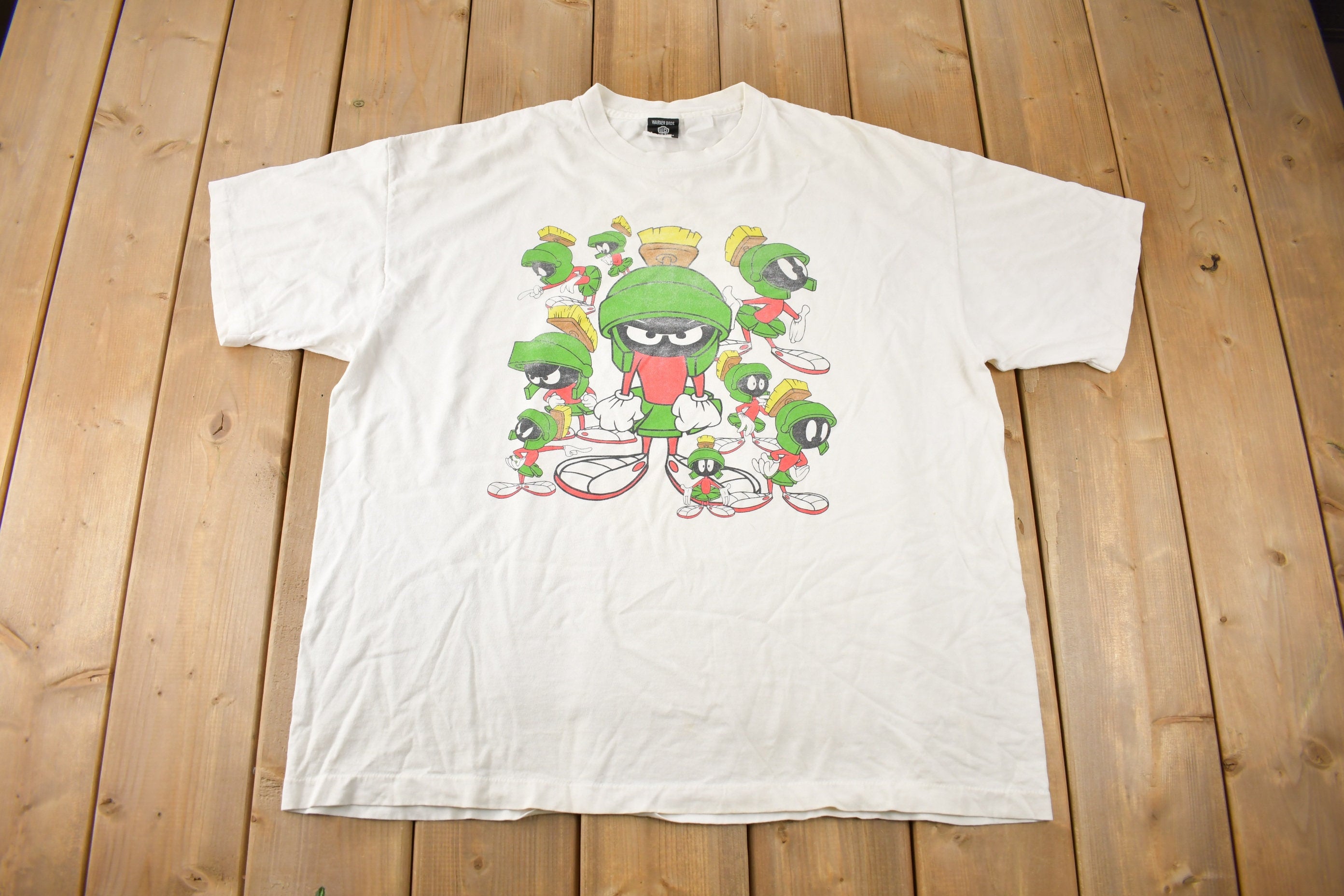 Vintage 1996 Marvin The Martian Looney Tunes Cartoon Graphic T-Shirt Made In USA