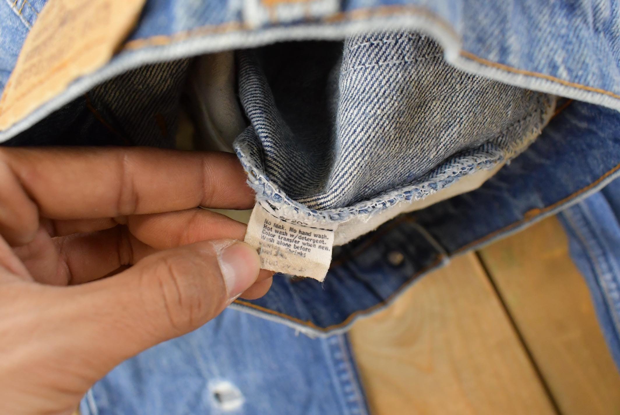 Vintage 1990s Levi's Distressed 716 Orange Tab Student Denim Jeans Men's 28 x 31 / Blue / 90s Levi's