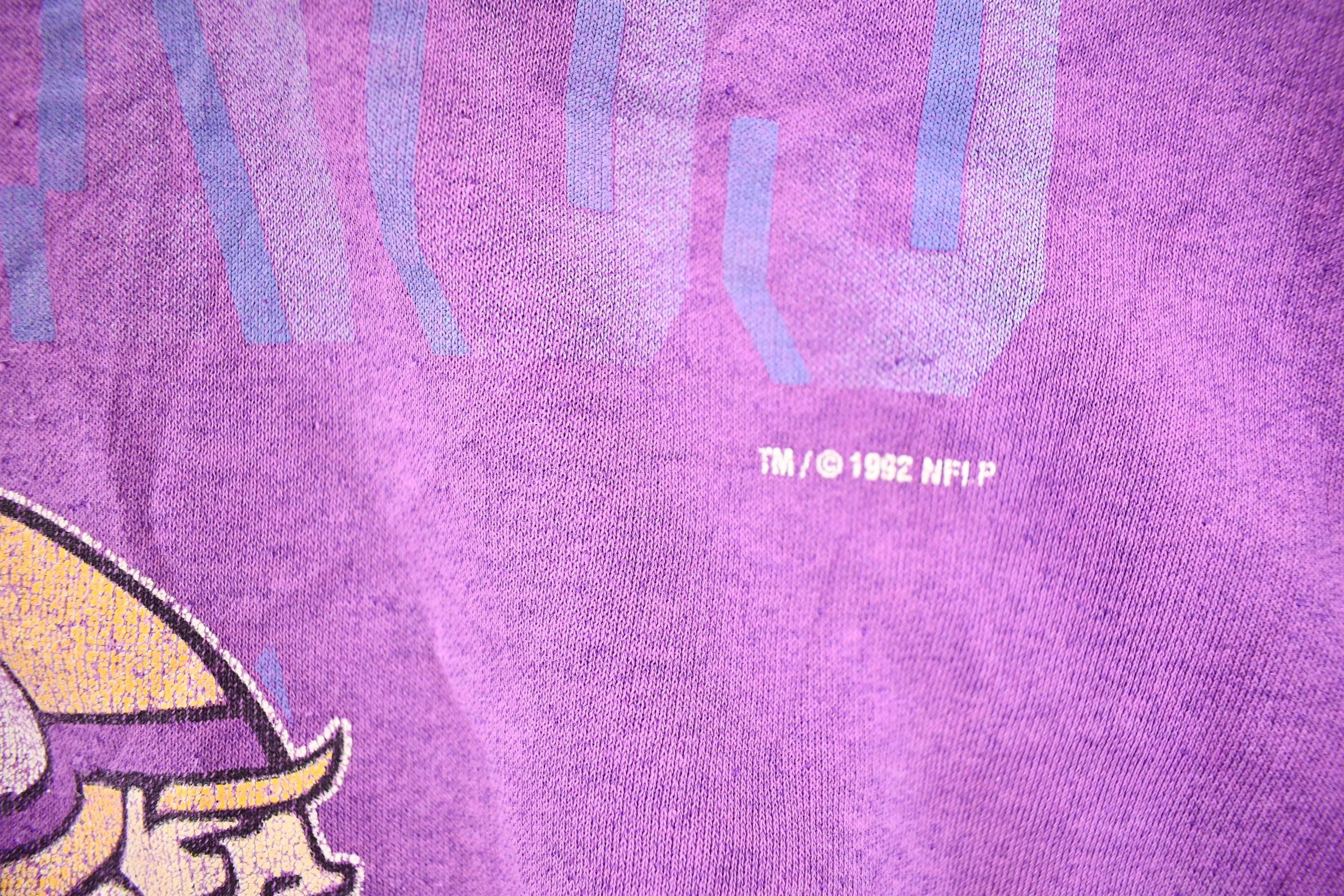Vintage 1992 Minnesota Vikings NFL Hoodie Sweatshirt Men's L