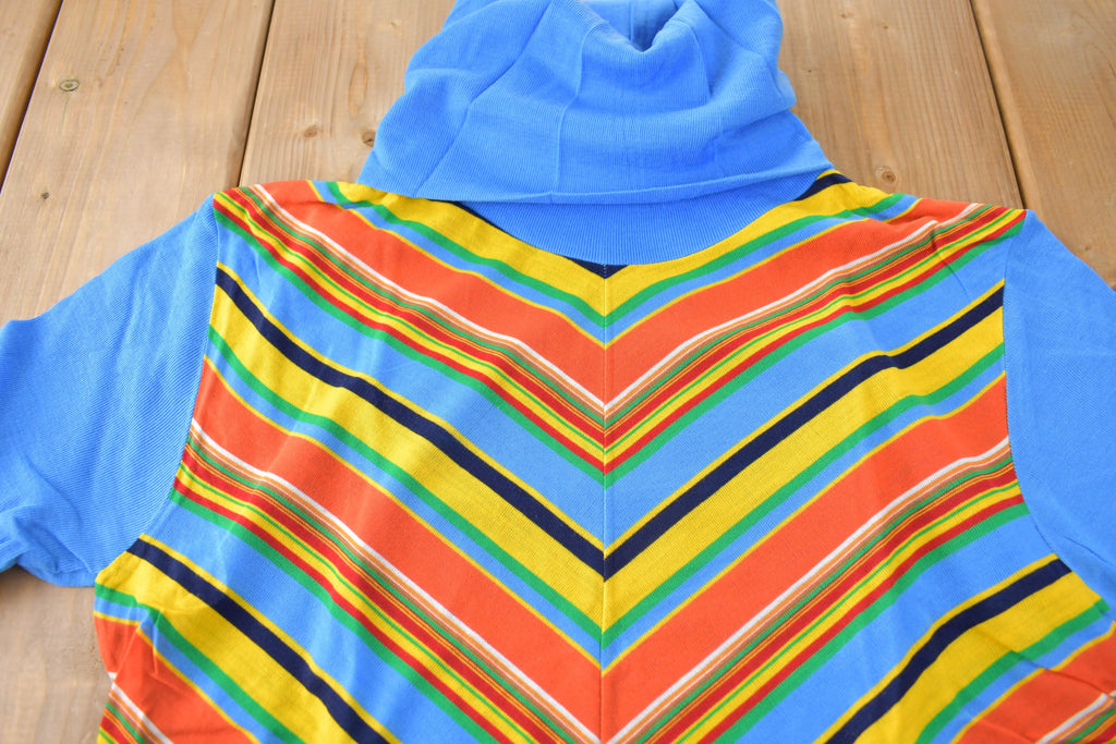 True Vintage 1960s Deadstock Helen Sue Long Sleeve Turtleneck Psychedelic Acyrlic Blouse Knit Sport Top