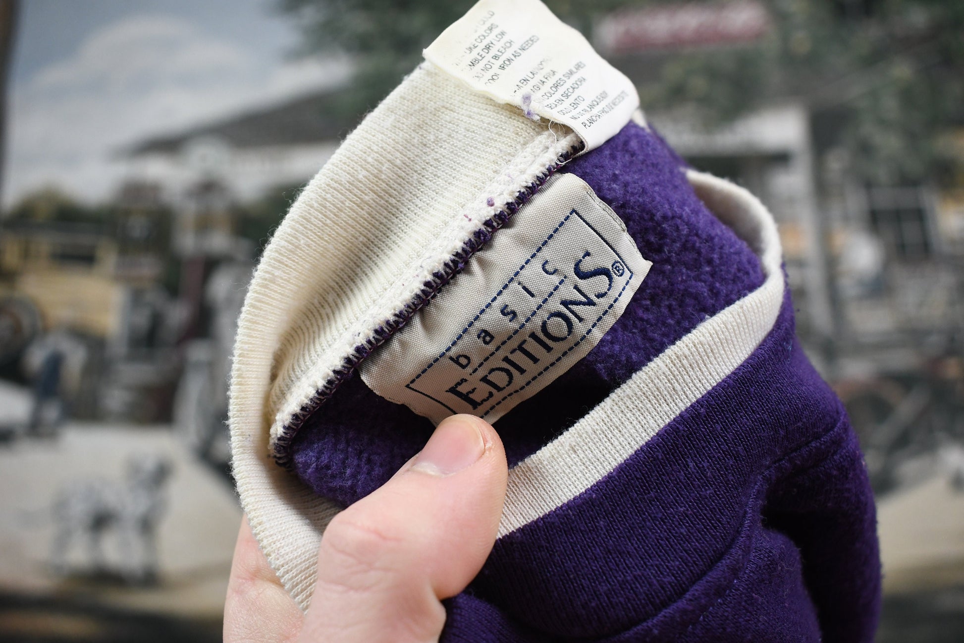 Vintage 1990s Double Collar Floral Crewneck