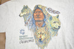 Vintage 1990s Spirit Brothers Oklahoma Wolf Theme Souvenir T Shirt