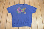 Vintage 1980s Swallow Sequin Short Sleeve Raglan Crewneck