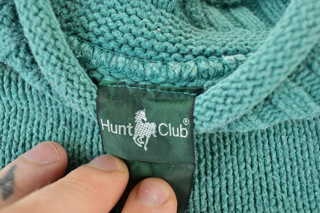 Vintage 1990s Hunt Club Cable Knit Abstract Pattern Crewneck Sweater