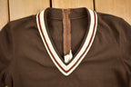 Vintage 1980s Striped Quarter Zip Crewneck Sweatshirt