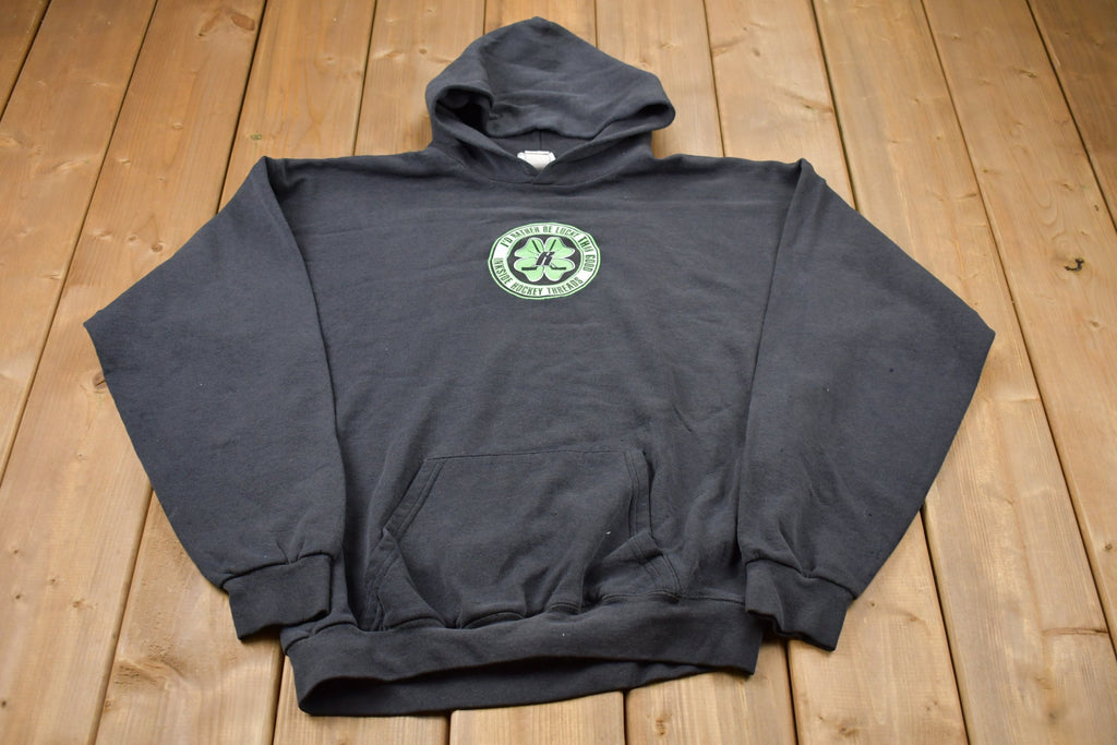 Vintage 1990s Rinkside Hockey Threads Lucky Graphic Hoodie