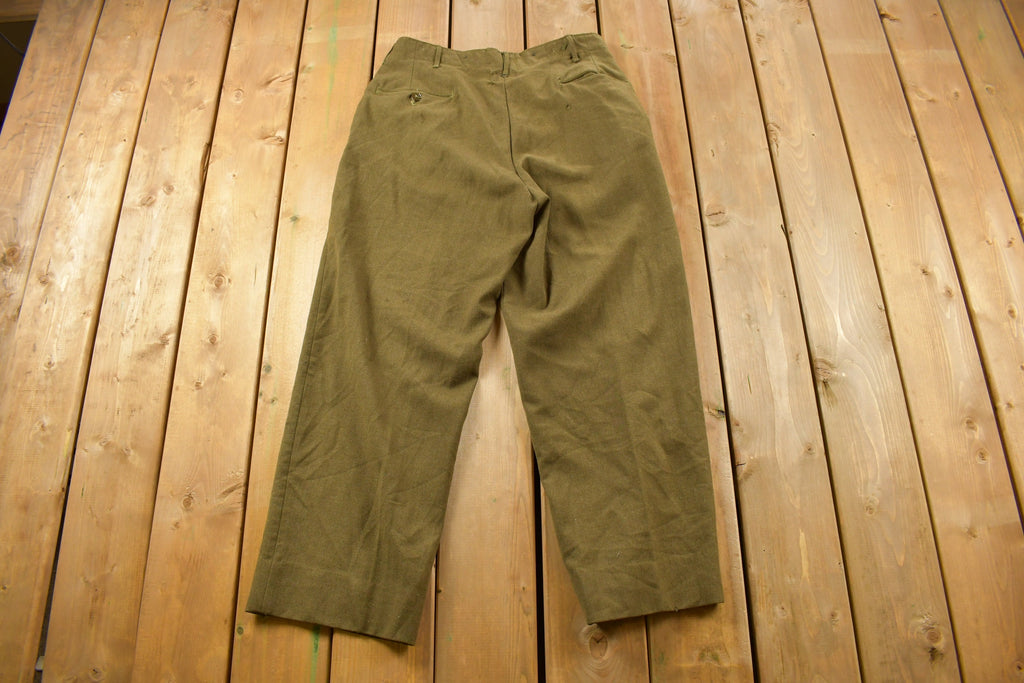 Vintage 1980s Military Green Army Pants Size 32 x 27